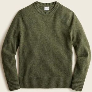 J CREW MENS RUGGED MERINO WOOL CREWNECK SWEATER MEDIUM GREEN BA283